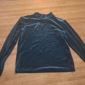 Twik Velvet Long Sleeve Top in Deep Teal